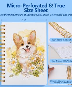 Alternative view of 50 Sheets Watercolor Paper Pad.8.5X5.5 Water Color Paper.110lb/230gsm Painting Drawing Paper Book.Cold Press Watercolor Sketchbook.Art Supplies for Adults & Students to Practice