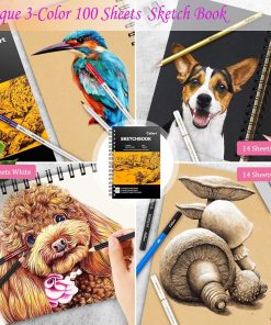 Alternative view of Caliart 176PCS Art Supplies Sketching Kit. 100 Sheets 3-Color Sketch Book | Graphite Colored Charcoal Watercolor & Metallic Pencils. Drawing Supplies Set Gifts for Adults Teens Girls Boys Kids